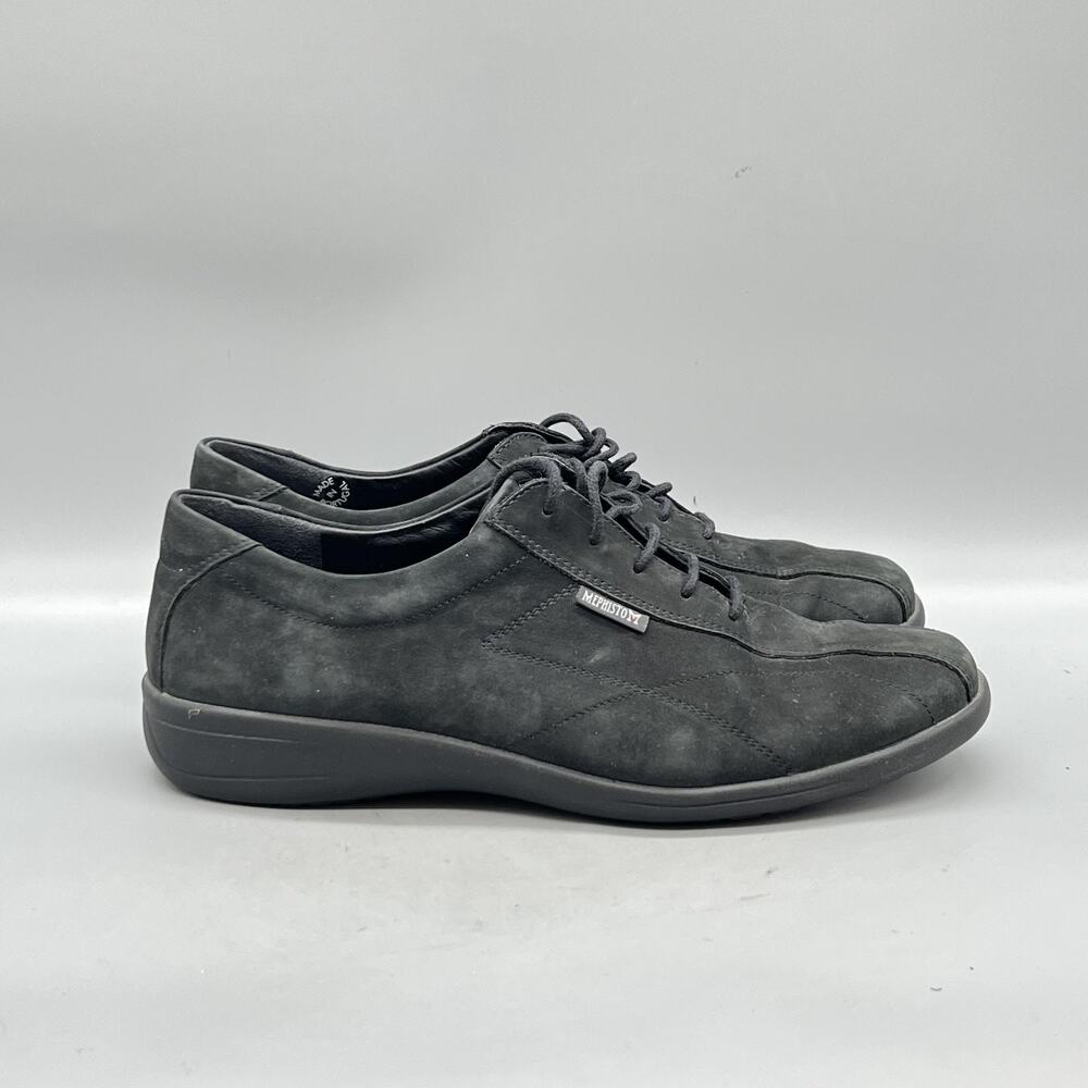 Mephisto Shoes Womens 10‎ Black Nubuck Lace Up Walking Sneakers Comfort Casual
